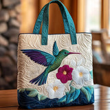 Geantă Matlasată – Colibri și Flori Albe